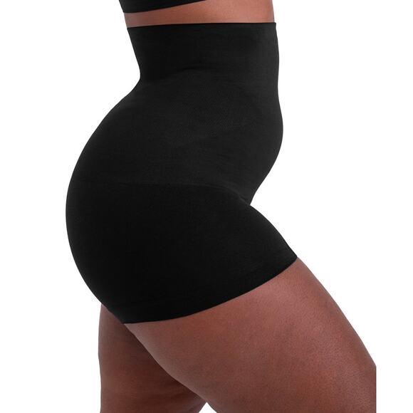 Shapermint Essentials Women's High Waisted Shaper Boy Shorts, Black, Large - Picture 3 of 4